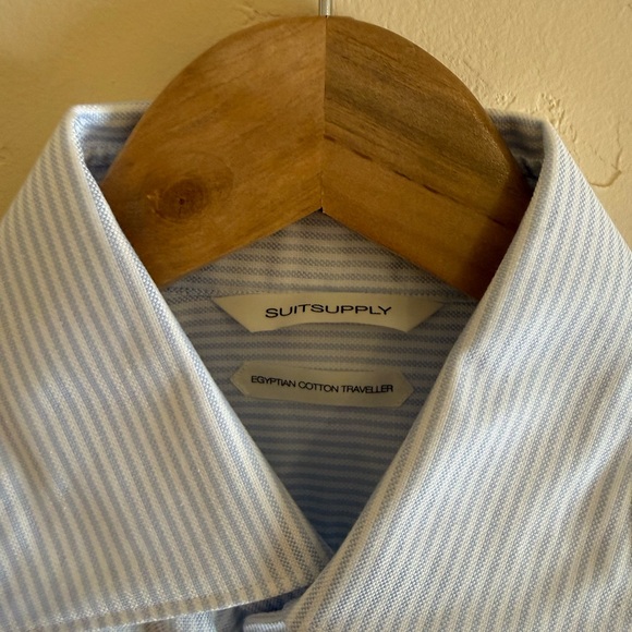 Suitsupply Light Blue Striped Men's Shirt - Picture 2 of 6